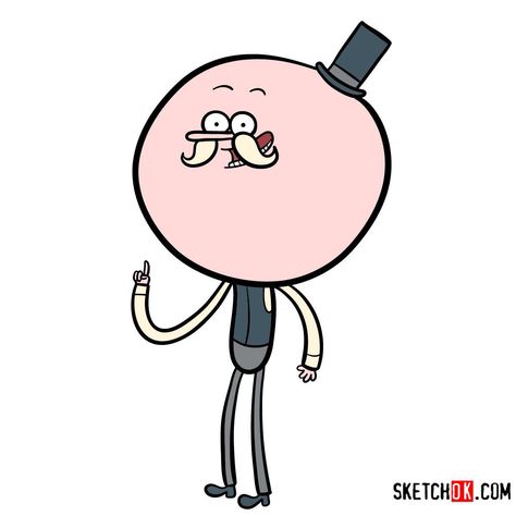 How to draw Pops | Regular Show Cj Regular Show, Margaret Regular Show, Thomas Regular Show, Pops Regular Show, Pop Drawing, Cartoon Network Art, Easy Drawing Guides, Party Characters, Chalk Wall