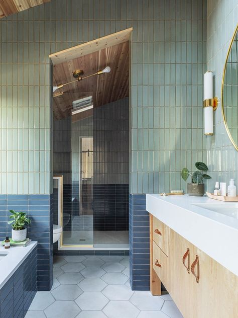 Dakota Johnson’s Shower Go-To, Actually Cute Camping Gear, and 3 More Thing We Loved This Week Max Humphrey, Modern Americana, Wainscoting Bathroom, Country Living Fair, House Beautiful Magazine, Gold Tile, Ann Sacks, Cle Tile, Grey Bathrooms