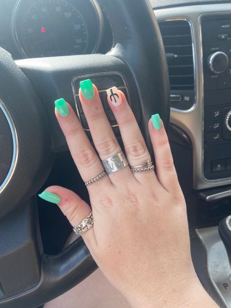 Green Western Nails, Western Nails Cactus, Country Nail Designs, Cactus Nails, Arizona Nails, Country Acrylic Nails, Western Nails, Teal Nails, Country Nails