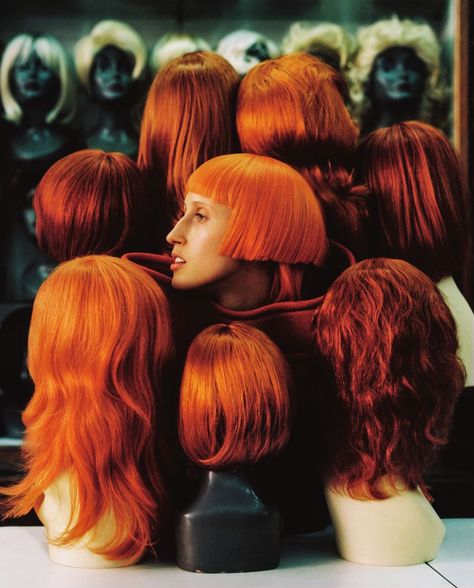 Wig Fashion Editorial, Vogue Czechoslovakia, Anna Cleveland, Vintage Bra, Modern Punk, Orange Copper, Popular Haircuts, Cover Story, Hair St