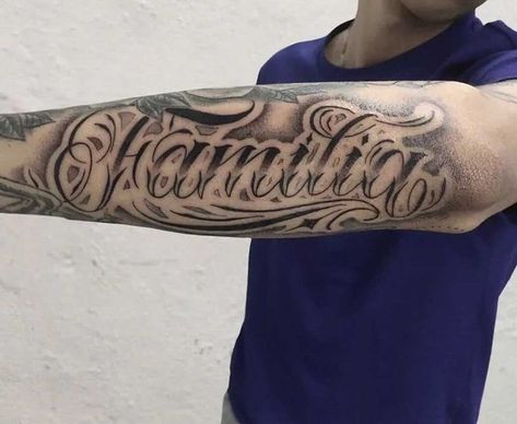 Famyli Tattoos Ideas, Only The Family Tattoo, Family Tattoo Men, Family Tattoo Designs For Men, Familia Tattoo Men, Family Is Everything Tattoo, Family Tattoo Ideas For Men Arm, Tattoos About Family, Last Name Tattoos For Men