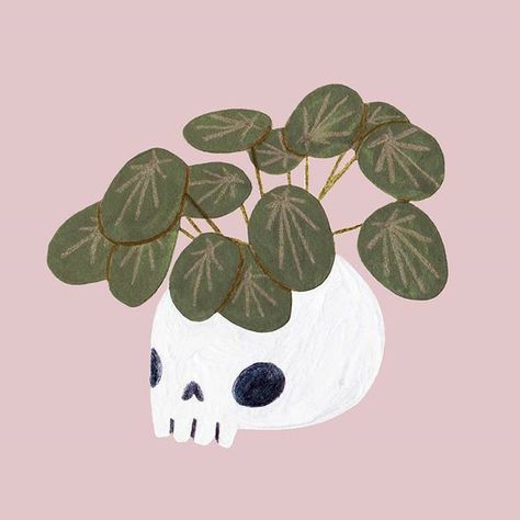 Cute Plant Drawings, Plant Drawings, Friend Art, Zestaw Ikon, Skull Illustration, Plant Drawing, Illustrator Illustration, A Skull, Halloween Inspiration