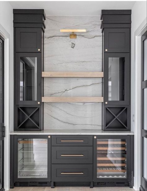 Built in bar | Home bar rooms, Home bar designs, Bars for home Wet Bar Under Window, Creative Home Design, Tv In Kitchen Ideas, Bar Off Kitchen, Diy Wine Rack Plans, Bar Downstairs, Moody Bar, Home Wine Bar, Wine Rack Plans