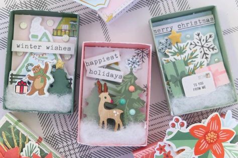 Christmas Matchbox Crafts, Christmas Matchbox Ideas, Matchbox House, Adventure Crafts, Matchbox Crafts, Advent Calendar Gifts, Match Boxes, Christmas Crafts For Adults, Christmas Craft Projects