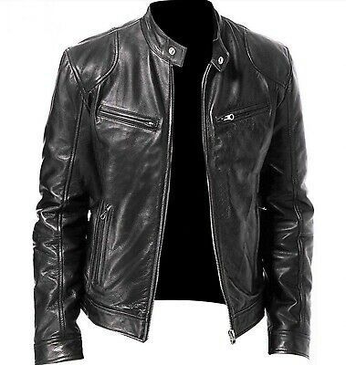 21fe5b8ba755eeaece7a450849876228desc52028438ri Vintage Racing Jacket, Faux Leather Jacket Men, Vintage Cafe Racer, Black Biker Jacket, Cafe Racer Style, Pu Jacket, Faux Leather Biker Jacket, Racing Jacket, Biker Leather