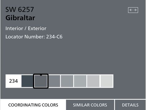 Gibraltar SW 6257 Sw Gibraltar Paint, Sherwin Williams Gibraltar Exterior, Sw Gibraltar Exterior, Gibraltar Sherwin Williams Exterior, Gibraltar Sherwin Williams, Sw Gibraltar, Sherwin Williams Gibraltar, Ranch Renovation, Grey Exterior House Colors