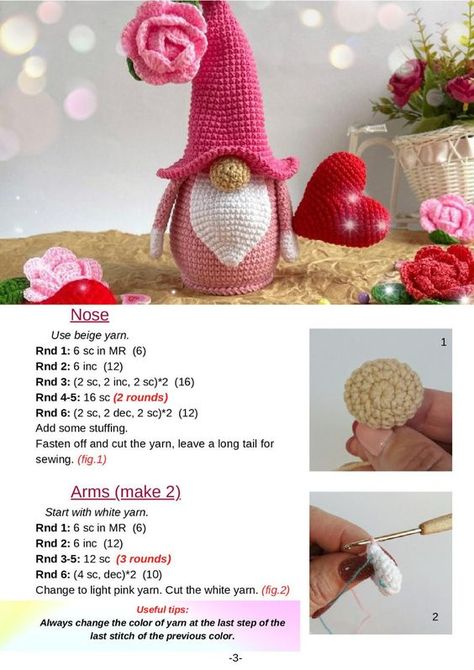 Crochet Angel Gnome, Gonk Crochet Pattern Free, Free Crochet Gnome Pattern Amigurumi, Amigurumi Gnomes Free Pattern, Printable Gnome Patterns Free, Gnome Patterns Free, Crochet Gnomes Pattern, Crochet Gnomes Free Pattern, Printable Gnome Patterns