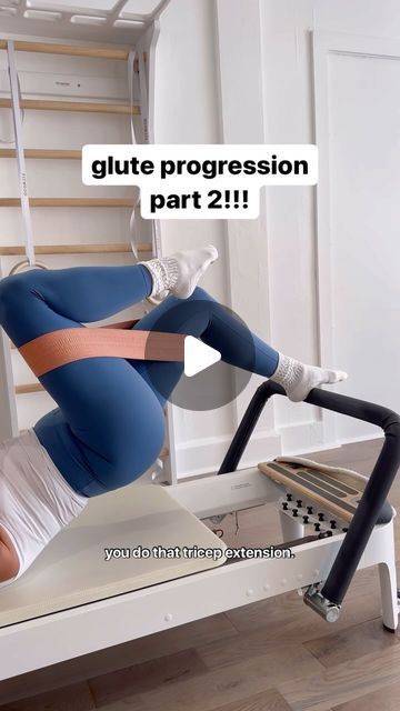 Pilates Reformer Glutes, Pilates Reformer Glute Workout, Reformer Pilates Exercises, Reformer Exercises, Pilates Reformer Exercises, Pilates Teacher, Reformer Pilates, Pilates Body, Tricep Extension