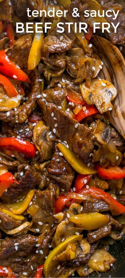 Tender Beef Stir Fry with a 3-ingredient sauce that makes this taste like grilled Asian BBQ beef. So saucy and delicious. Go-to beef stir fry recipe! #beefstirfryrecipe #stirfry #onepandinner #delicious #beef #bellpepper #mushroom #beefstirfry #natashaski Beef Stir Fry Sauce, Asian Recipes Beef, Wok Sauce, Beef And Peppers, Recipes With Beef, Chines Food, Beef Stir Fry Recipe, Easy Beef Stir Fry, Asian Bbq