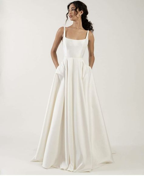 Square Neckline Wedding Dress, Wedding Dresses Taffeta, How To Dress For A Wedding, Sheath Wedding Dress Lace, Wedding Dress With Pockets, 2015 Wedding Dresses, Jenny Yoo, Classic Wedding Dress, Bridal Fashion Week