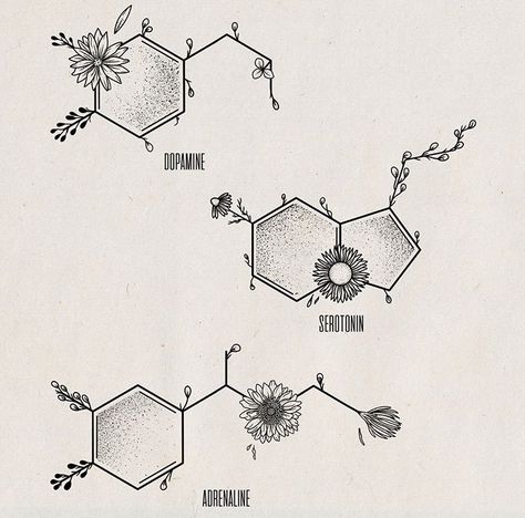 Dopamine Tattoo, Serotonin Tattoo, Chemistry Tattoo, Science Tattoo, Science Tattoos, Molecule Tattoo, Back Tattoos, Simplistic Tattoos, Little Tattoos