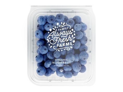 Fresh Food Packaging, Food Company Logo, Organic Food Market, Organic Food Logo, Frozen Food Packaging, Food Logo Design Inspiration, Logo Design Inspiration Creative, Organic Blueberries, Food Logo Design