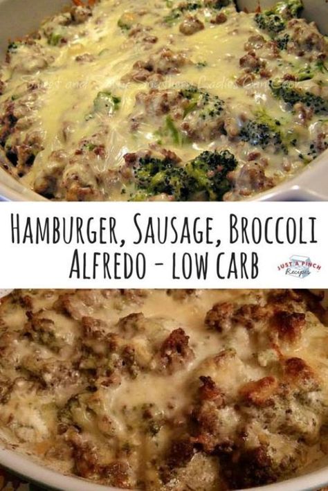 Sausage Broccoli, Broccoli Alfredo, Low Carb Casseroles, Keto Casserole, Diner Recept, Resep Diet, Keto Recipes Dinner, Low Carb Dinner, Keto Diet Meal Plan