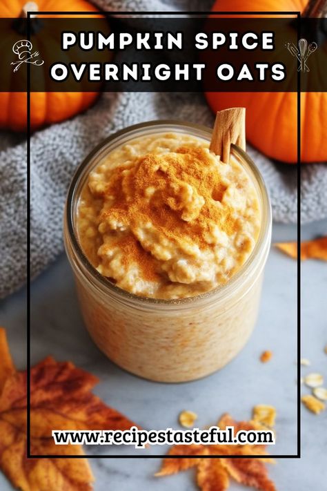 Perfect for a cozy fall morning, these Pumpkin Spice Overnight Oats are like having dessert for breakfast with the classic flavors of pumpkin pie! Pumpkin Pie Mix, Overnight Oats Recipe, Oats Recipes, Rolled Oats, Overnight Oats, Pumpkin Puree, 4 Ingredients, Gluten Free Vegetarian, Pumpkin Pie