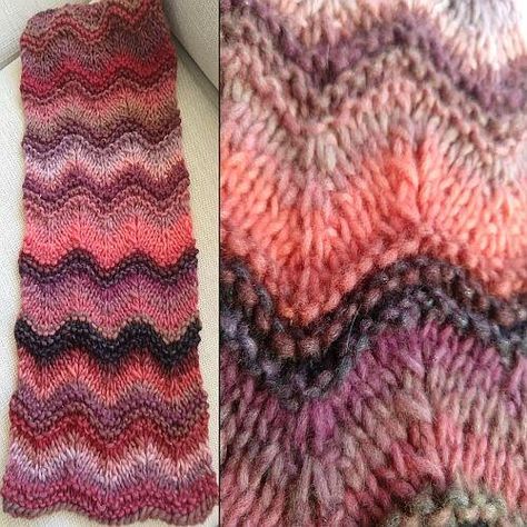 Wave Pattern Knit Scarf Easy Scarf Knitting Patterns, Knit Afghan Patterns, Throw Blanket Pattern, Shawl Knitting, Knitted Scarves, Knitting Patterns Free Scarf, Loom Knitting Patterns, Scarf Yarn, Cowl Knitting Pattern