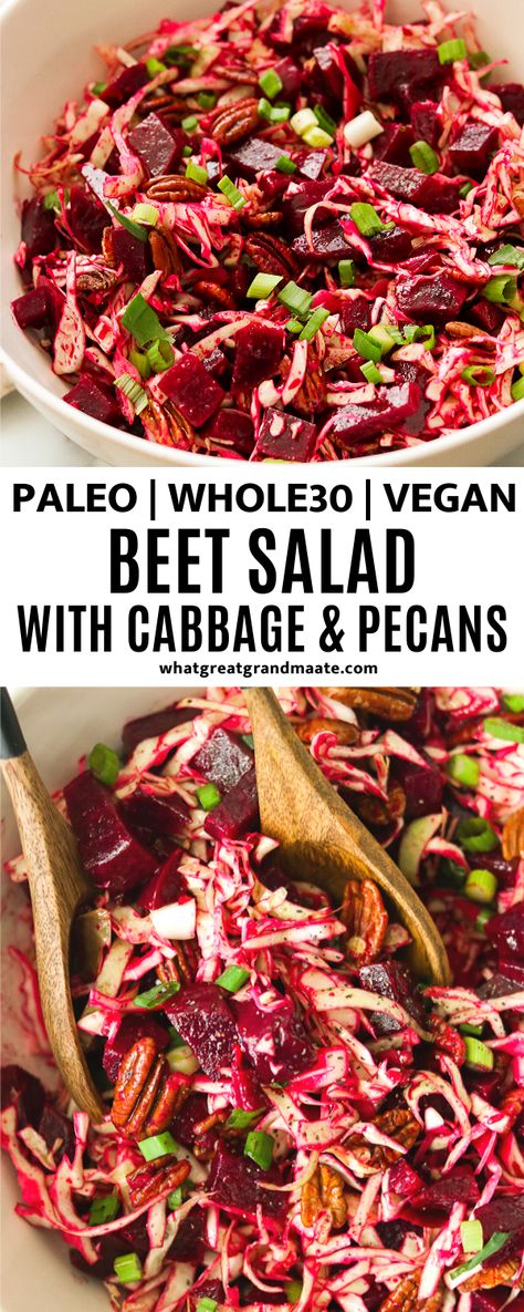 Salad With Cabbage, Whole 30 Salads, Paleo Vegetables, Whole30 Vegan, Paleo Salad Recipes, The Perfect Salad, Paleo Side Dishes, Cold Pasta Salad Recipes, Beet Salad Recipes