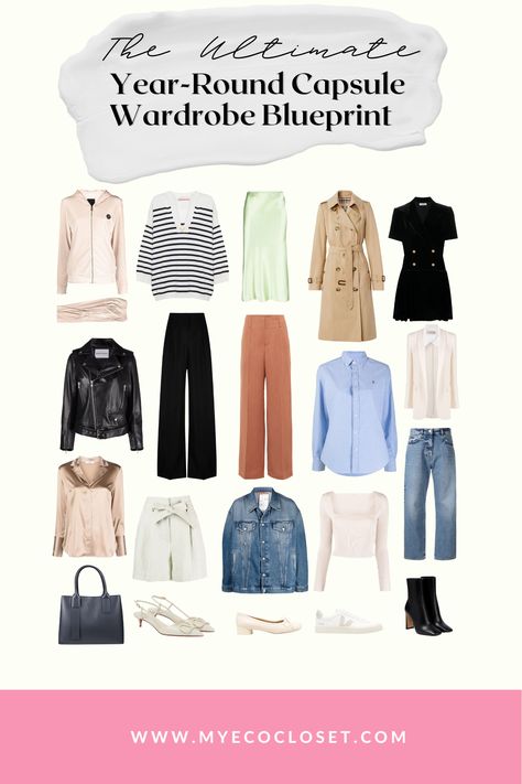 year round capsule wardrobe - a blueprint of 20 pieces All Year Wardrobe, All Year Capsule Wardrobe, Year Round Capsule Wardrobe, Decision Fatigue, Wardrobe Tips, Getting Dressed, Minimalist Lifestyle, Slow Fashion, Get Dressed