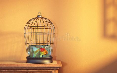 Fish Inside A Birdcage, Mindset Change, Wallpaper Art, Photography Wallpaper, 3d Render, Bird Cage, Box Fan, Art Wallpaper, Stock Illustration