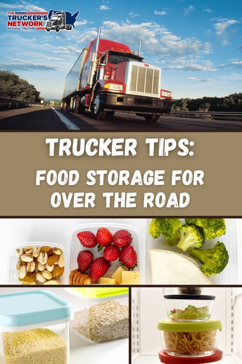 Food storage is essential in keeping your truck clean and organized. It also helps you easily see what foods you have with you on the road. Click to learn some storage ideas for long haul truck drivers. #semitruckstorage #foodstorage #foodorganization #cleanandorganized #trucking #truckertips #truckinghacks #truckdriverlifehacks #longhaultruckers #overtheroad #otr #truckersnetwork #bigrig #truckpics #truckphotos #truckorganization #howto Truckers Lunch Ideas, Meal Prep Truck Driver, Long Haul Trucking Life, Trucker Food Ideas, Trucker Hacks Truck Drivers, Healthy Snacks For Truck Drivers, Over The Road Trucker Meals, Snacks For Truck Drivers, Food For Truck Drivers