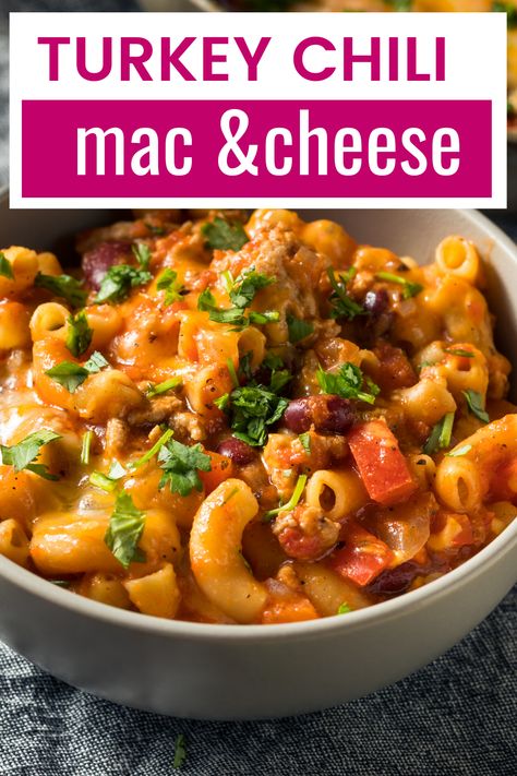 Healthy Chili Mac And Cheese, Ground Turkey Chili Mac, Turkey Chili Mac And Cheese, High Protein Chili Mac, Weight Watchers Chili Mac, Weight Watchers Chicken Breast Recipes, Weight Watchers Turkey Chili, Heath Recipes, Weight Watchers Chicken Breast