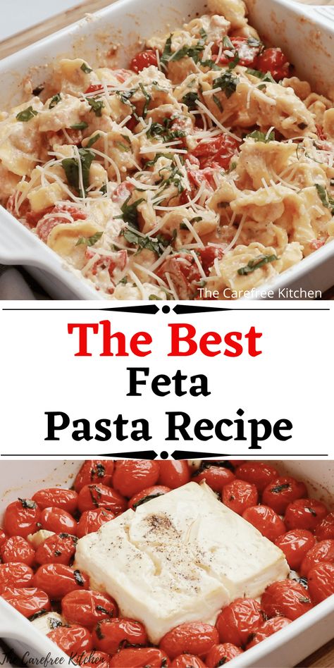 Feta Cheese Baked Pasta, Cream Cheese Tomato Pasta Bake, Feta Cheese Pasta, Tomato Feta Pasta, Pasta With Feta Cheese, Tomatoes With Basil, Tiktok Pasta, Tomato Pasta Bake, Cheese Pasta Bake