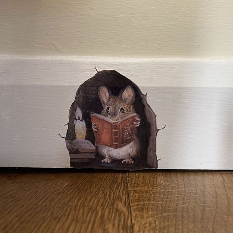 Reading A Book, Dream House Decor, الرسومات اللطيفة, A Mouse, Dream Home Design, House Inspiration, Home Deco, A Book, Wall Stickers