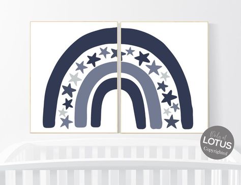 Nursery decor boy rainbow, navy nursery, Nursery Decor boho, rainbow nursery, boys room decor, navy blue rainbow, stars nursery, set of 2 Room Decor Navy Blue, Boho Rainbow Nursery, Navy Nursery, Stars Nursery, Stars Nursery Decor, Rainbow Stars, Nursery Decor Boy, Rainbow Nursery, Star Nursery