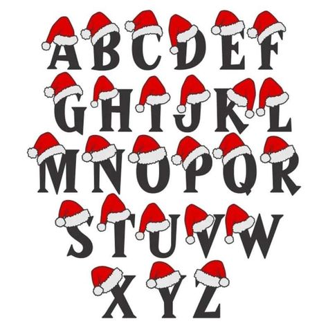 Santa Claus Letter, Christmas Fonts Free, Bubble Letter Fonts, Christmas Santa Hat, Lowercase Alphabet, Christmas Alphabet, Christmas Fonts, Christmas Monogram, Sublimation Christmas