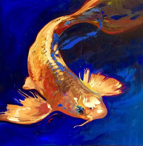 Goldfish Watercolor Painting, Beta Fish Painting Acrylic Easy, Stylized Painting, Fish Acrylic, Gold Fish Art, Fish Acrylic Painting, Goldfish Painting, Acyrilics Paintings, Fish Painting Acrylic