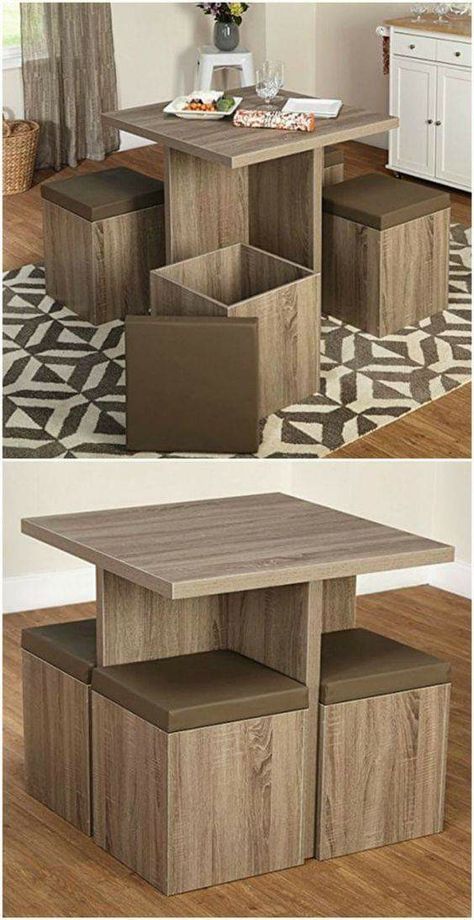 Space Saving Table, Furnitur Ruang Keluarga, Hiasan Bilik Tidur, Living Room Furniture Styles, Table For Small Space, Small Kitchens, Wall Table, Creative Furniture, Beautiful Living Rooms