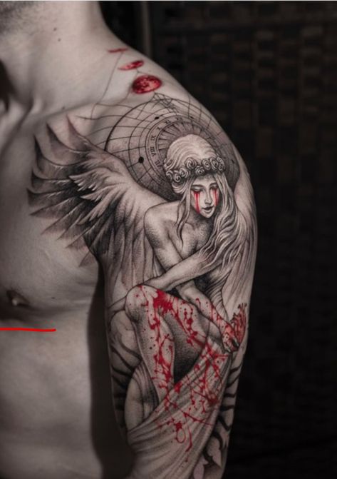 Angel Rib Tattoo, Weeping Angel Tattoo, Dark Angel Tattoo, Crying Angel, Weeping Angel, Angel Tattoo, Rib Tattoo, Back Tattoos, Dark Angel