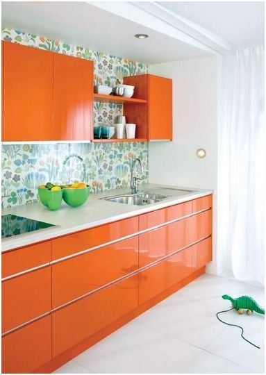 . Orange Cabinets, Orange Kitchen Decor, 70s Kitchen, Orange Rooms, 70s House, Orange Interior, Orange Kitchen, Decoration Inspiration, Kitchen Cabinetry