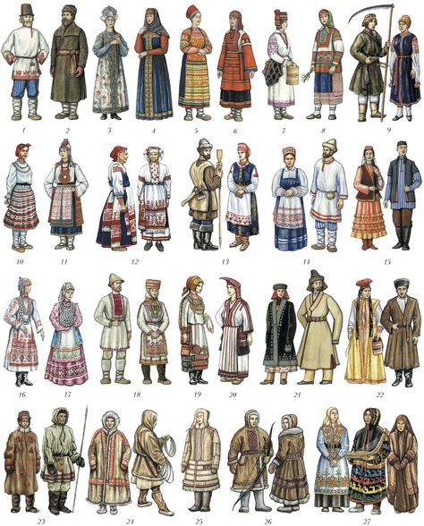 Historical Fashion Medieval, Russia Clothes, Mystical Creatures Mythology, Romanian Clothing, Samurai Concept, Slavic Clothing, Russian Clothing, German Outfit, Ukrainian Clothing