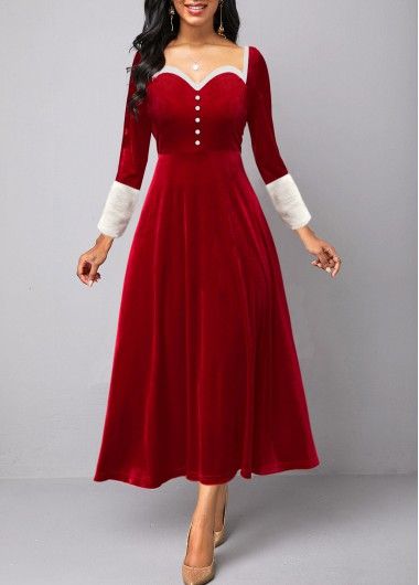 Christmas Dress For Women, White Christmas Dress, Ladies Suits, Latest Dress For Women, Three Quarter Sleeve Dresses, Fashion Dresses Online, Winter Chic, Christmas Style, Red Dresses