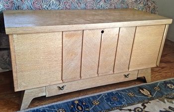 Lane Cedar Chest 1959 | Collectors Weekly Mcm Cedar Chest Makeover, Mod Podge Furniture, Lane Cedar Chest, Chests Diy, Chest Makeover, Mid Century Farmhouse, Cedar Box, Century Farmhouse, Refinished Furniture