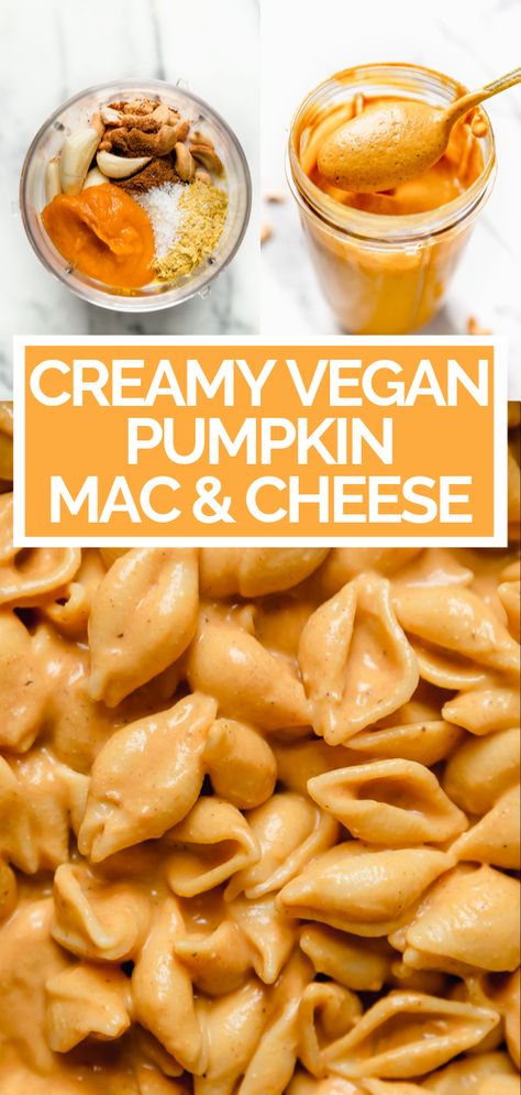 This Vegan Pumpkin Mac and Cheese recipe is creamy, dreamy & totally autumnal! Perfectly al dente pasta gets tossed in a simple no-cook, dairy-free pumpkin cashew cream sauce. 10 simple ingredients. Made in 15 minutes or less. The perfect recipe for Meatless Mondays this fall! #playswellwithbutter #pumpkinrecipes #easypumpkinrecipes #veganrecipes #easyveganrecipes #veganpasta #macandcheese #plantbased #dairyfree Vegan Pumpkin Mac And Cheese, Cashew Cream Sauce, Best Mac N Cheese Recipe, Creamy Vegan Pasta, Pumpkin Mac And Cheese, Cheese Vegan, Dairy Free Pumpkin, Pumpkin Recipes Easy, Pumpkin Pasta