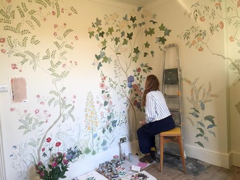 Tess Newall, Nursery Mural, Bedroom Murals, Flowers Painted, House Room, Dream Rooms, Dream House Decor, My New Room, Dream Room