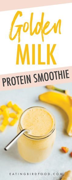 Golden Milk Smoothie, Eating Bird Food, Turmeric Smoothie, Protein Smoothies, Milk Smoothie, Fresh Turmeric, Anti Inflammation, Golden Milk, Milk Protein