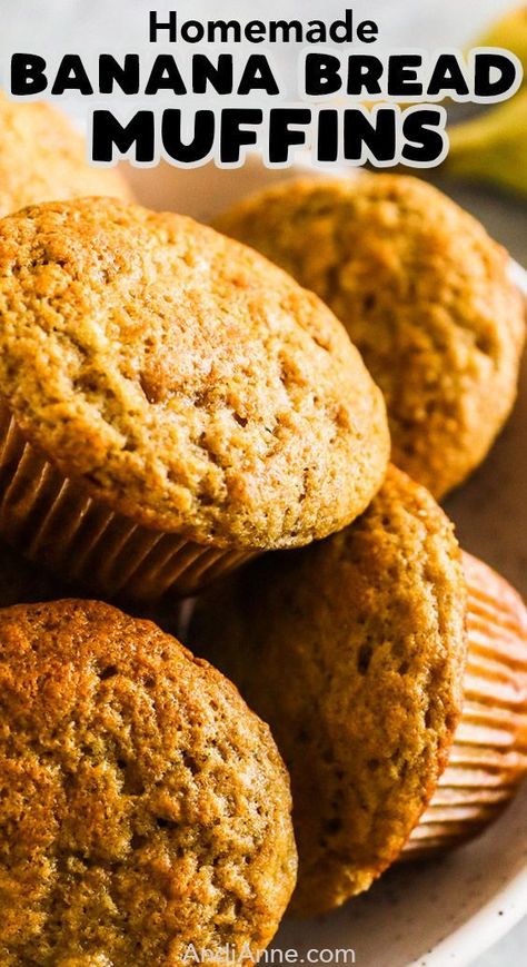 Banana Bread Muffins Easy, Dinner Hosting, Banana Bread Muffin Recipe, Breakfast Baking, Banana Muffins Easy, Scone Recipes, Muffins Easy, Motherhood Tips, Simple Muffin Recipe