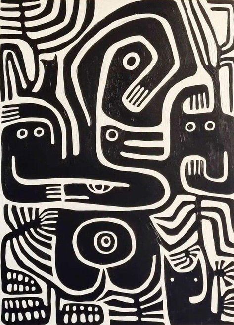 Illustration Kunst, Lino Art, Afrikaanse Kunst, Soyut Sanat Tabloları, Black And White Painting, Abstract Canvas Wall Art, Arte Inspo, Art And Illustration, Linocut Prints