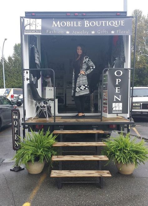 Caravan Business Ideas, Van Business Ideas, Mobile Boutique Ideas, Mobile Business Ideas, Boutique Truck, Mobile Fashion Truck, Fashion Truck, Open Sign, Mobile Store