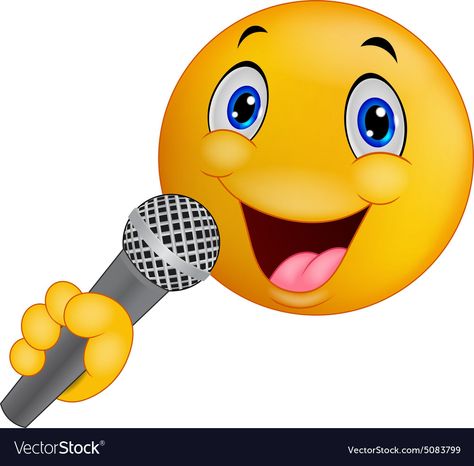 Emoticon smiley singing Royalty Free Vector Image Smiley Illustration, Middle Finger Emoji, World Emoji, Images Emoji, Emoticons Emojis, Emoji Symbols, Funny Emoji Faces, Animated Emoticons, Funny Emoticons