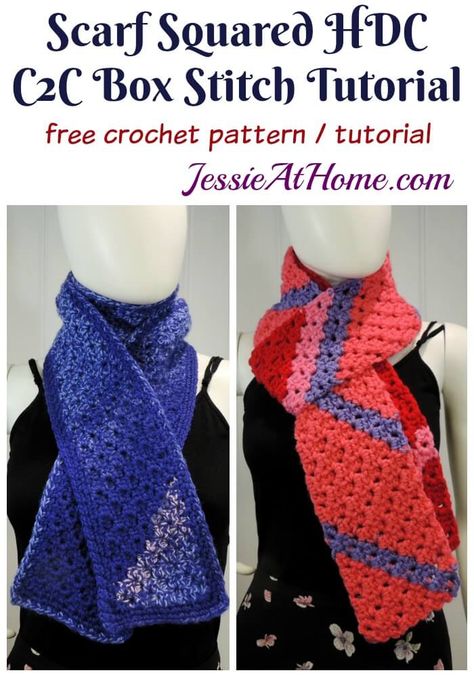 C2c Scarf, Crocheted Scarfs, Quick Crochet Gifts, Crochet Scarf Easy, Box Stitch, Crochet Scarfs, Corner To Corner Crochet, Knitting Patterns Free Scarf, Neck Warmers