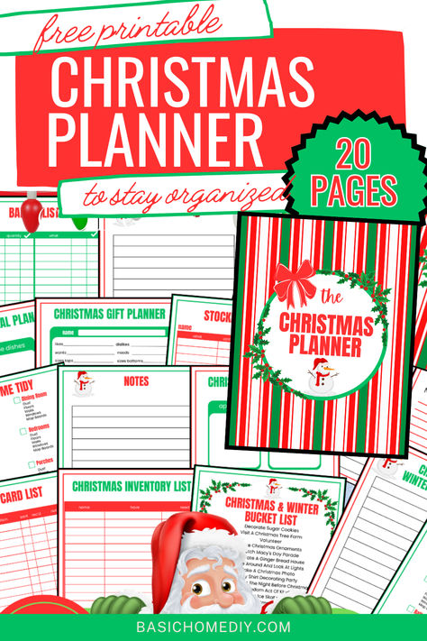 Grab your ultimate 20-page free printable Christmas planner to get organized this holiday season. Perfect for keeping your holiday on budget, this free holiday planner includes everything from a Christmas card list and Christmas inventory to a winter bucket list to holiday household tasks. Easily plan your to-do list, home tidy checklist, Christmas gift list, stocking stuffer ideas, Christmas dinner, baking, menu planner, Christmas party planner, and it also includes a Christmas budget section. Christmas Baking Planner Printable Free, Free Printable Christmas Planner 2024, Christmas Gift Planner Printable Free, Christmas Budget Planner, Tidy Checklist, Christmas Planner Ideas, Holiday Planner Printables Free, Christmas Planner Printables Free, Free Printable Christmas Planner