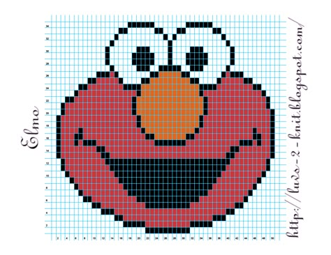 Cro Knit Inspired Creations By Luvs2knit: Sesame Street Crochet Chart Pattern By Luvs2knit Sesame Street Crochet, Crochet Chart Pattern, Elmo Hat, Cross Stitch Knitting, Crochet Graphs, Stitch Character, Corner To Corner Crochet, Cross Stitch For Kids, Chart Pattern