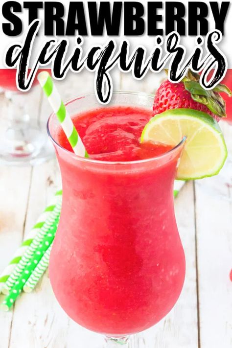 Strawberry Daiquiri Recipe, Strawberry Daiquiri Mix, Frozen Strawberry Daiquiri, Frozen Daiquiri, Daiquiri Recipe, Delicious Drink Recipes, Strawberry Daiquiri, Awesome Recipes, Cocktail Drinks Recipes