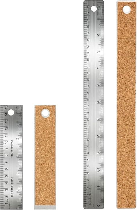 Amazon.com: Frienda Metal Ruler Cork Backed Stainless Steel Rulers with Cork Backing Non Slip Straight Edge Measure Ruler for Student Graduation Back School Supply(1 x 6 Inch,1 x 12 Inch) : Office Products Metal Ruler, Back School, Drafting Tools, School Supply, Straight Edge, Office Products, Tool Kit, Ruler, School Supplies