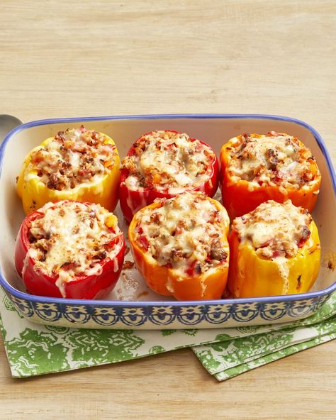 sausage and rice stuffed peppers Rice Stuffed Peppers, Sausage And Rice, Stuffed Peppers With Rice, Preppy Kitchen, Bell Pepper Recipes, Eat Beef, Sweet Italian Sausage, Sausage And Peppers, Italian Pizza