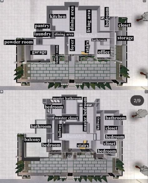 House Outline, Bloxburg Room Ideas, Two Story House Design, House Plans With Pictures, Bloxburg House Ideas 1 Story, House Decorating Ideas Apartments, Small House Layout, House Plans Mansion, Simple Bedroom Design