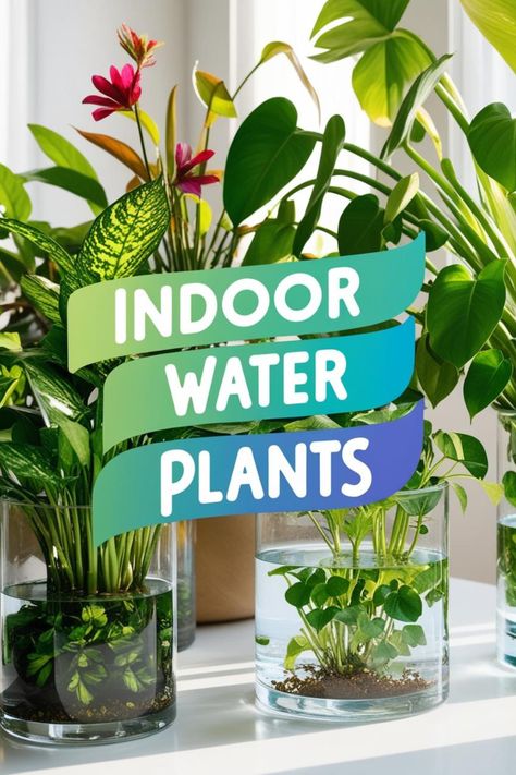 Looking for easy-to-care-for indoor plants? Check out these amazing indoor plants that grow in water! These top plants require minimal upkeep while adding lush greenery to your home. Whether you’re a seasoned plant lover or a beginner, these water-based beauties are perfect for any indoor space. #IndoorPlants #WaterBasedPlants #HouseplantsInWater #WaterLovingPlants #PlantCare #HomeDecorPlants #PlantParent #EasyPlants Aqua Plants Indoor, Herbs You Can Grow In Water All Year, Plants You Can Propagate In Water, Water Growing Plants, Hydroponic House Plants Ideas, House Plants That Grow In Water, Plants You Can Grow In Water, Plants That Live In Water, Plants That Can Grow In Water